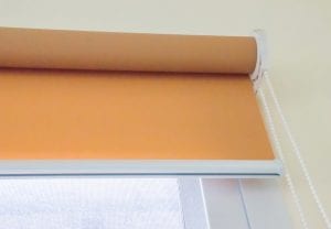 Roller blockout blinds with yellow sunscreen